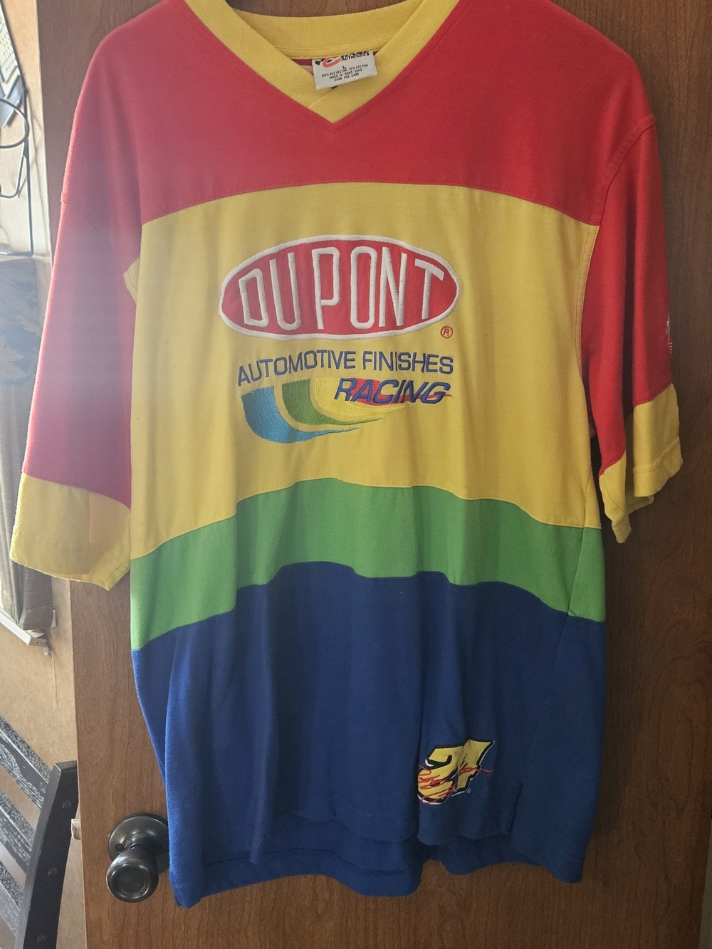 Dupont Jeff Gordon Chase Authentics Red Yellow Green Blue Racing Tee